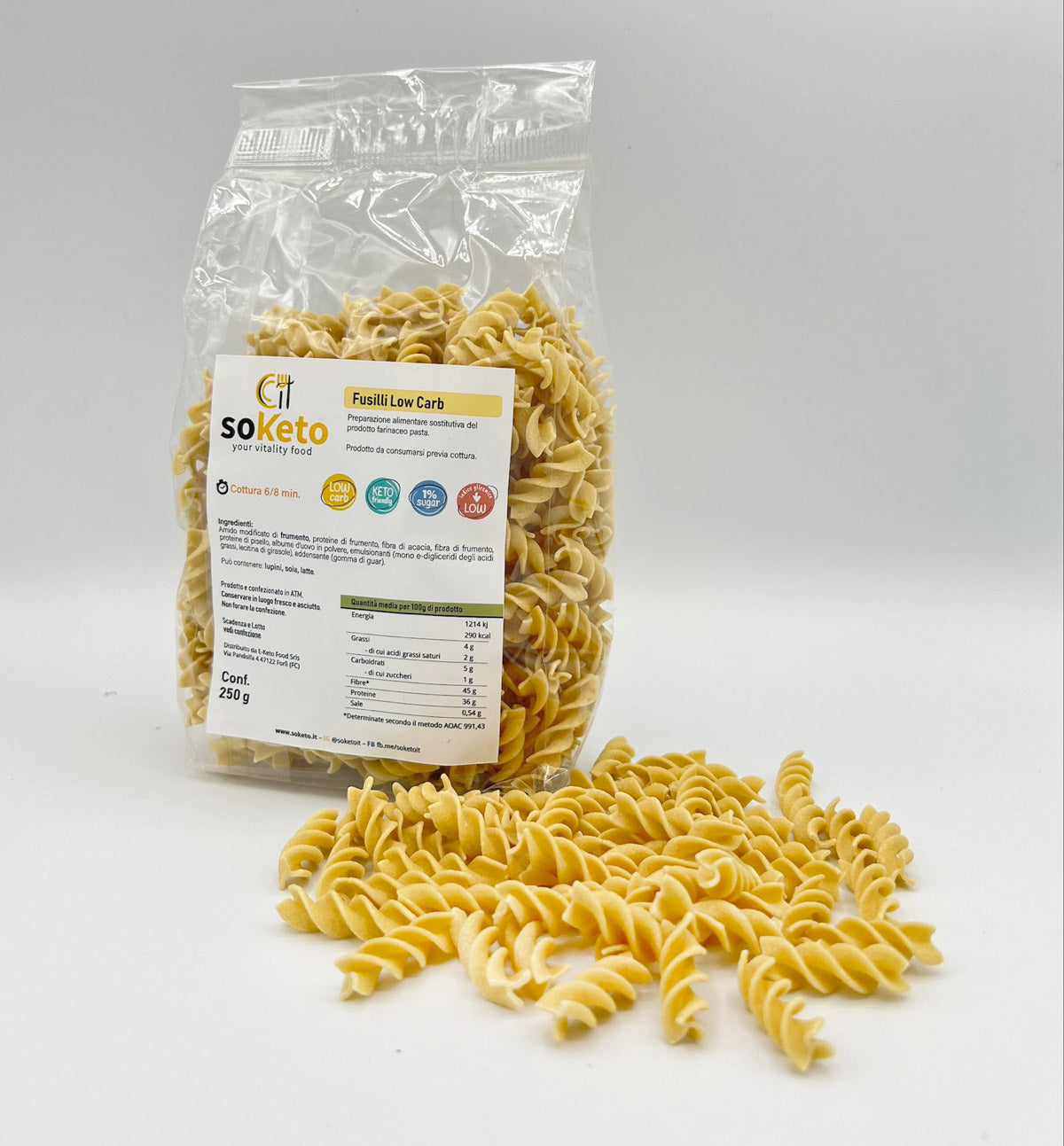 Fusilli low carb Cheto (250g) 2,5gr carbo
